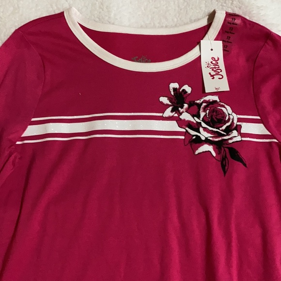 Justice pink rose top 12 - Picture 2 of 3